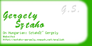 gergely sztaho business card